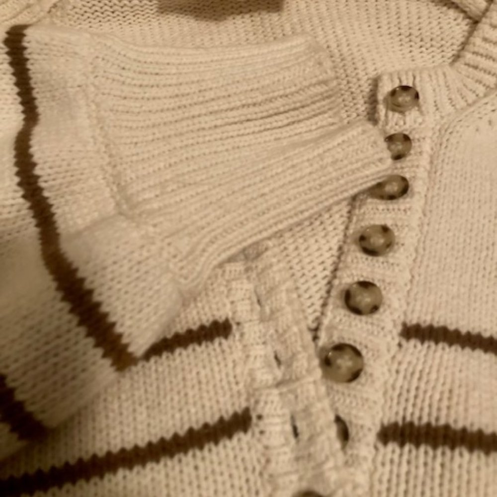 Sezane Leontine Jumper Sweater - Ecru/Camel XXS